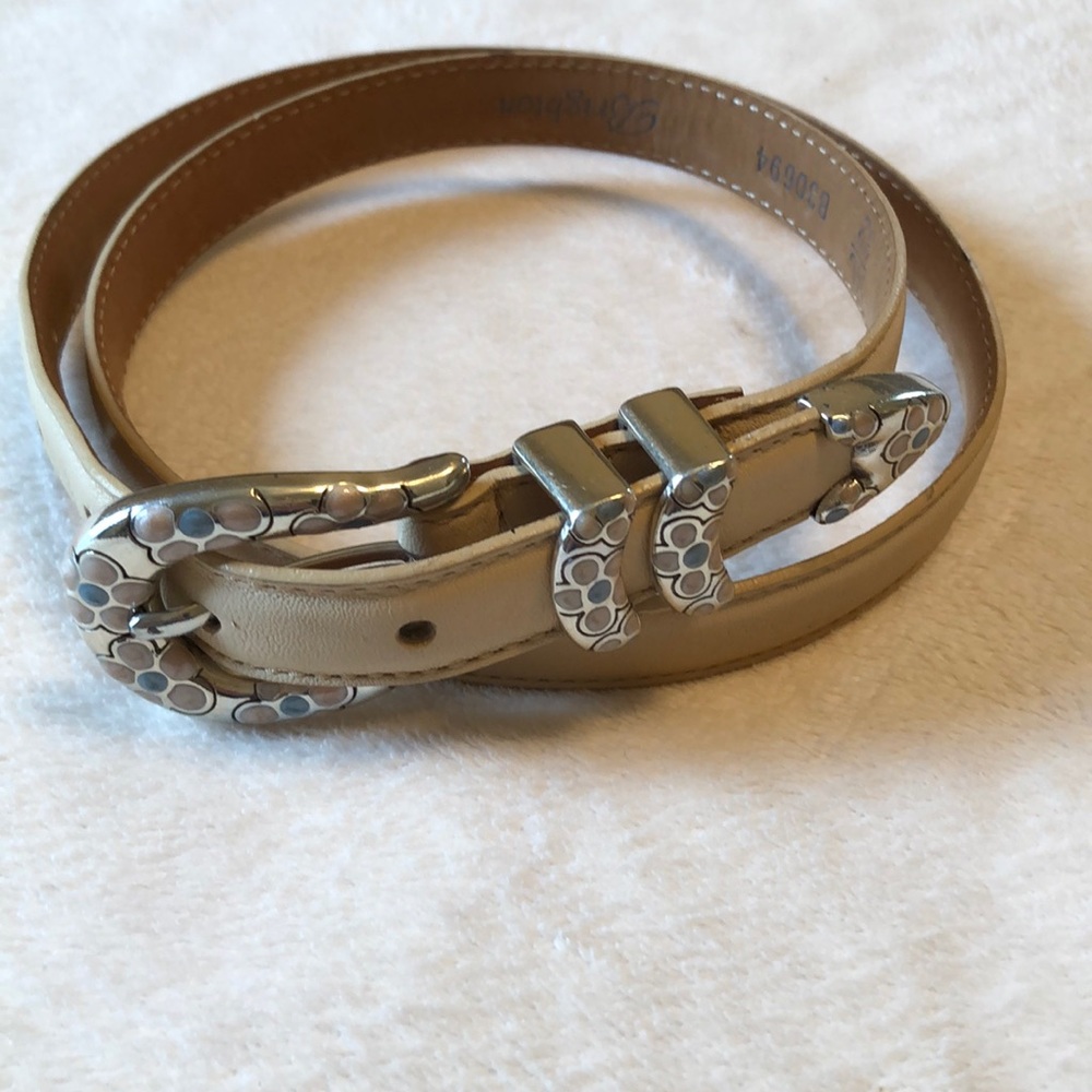 Brighton Flower Power Nude color Leather Belt